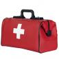 Preview: DÜRASOL | Arzttasche RUSTICANA Cross 2 Vortaschen Feinrindleder rot weißes Kreuz (7002)
