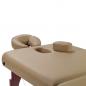 Preview: TEQLER Interior Massageliege Buchenholz dunkel Kunstlederbezug khaki