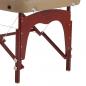 Preview: TEQLER Interior Massageliege Buchenholz dunkel Kunstlederbezug khaki