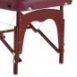 Preview: TEQLER Interior Massageliege Buchenholz dunkel Kunstlederbezug weinrot