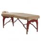 Preview: TEQLER Interior Massageliege Buchenholz dunkel Kunstlederbezug khaki