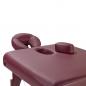 Preview: TEQLER Interior Massageliege Buchenholz dunkel Kunstlederbezug weinrot