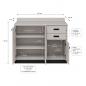 Preview: TEQLER | Sideboard VARDE grau / schwarz (T1711880)
