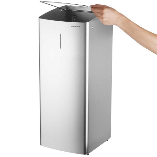 AIR-WOLF | Abfallbehälter Serie Alpha Edelstahl weiß 50 Liter (60-177)