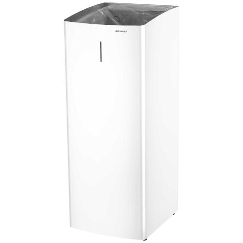AIR-WOLF | Abfallbehälter Alpha Edelstahl weiß 80 Liter (60-182)
