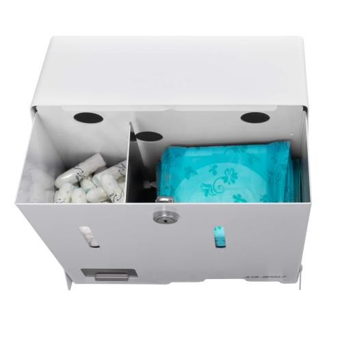 AIR-WOLF | Tampon-Binden-Spender Omikron II Edelstahl weiß (35-805)
