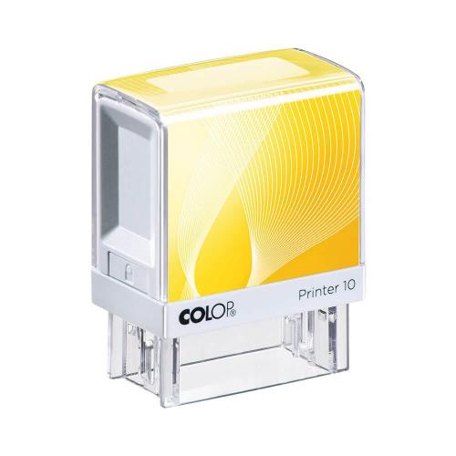 COLOP Printer 10 Praxisstempel weiß-gelb (3-zeilig)