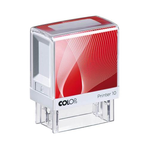 COLOP Printer 10 Praxisstempel weiß-rot (3-zeilig)