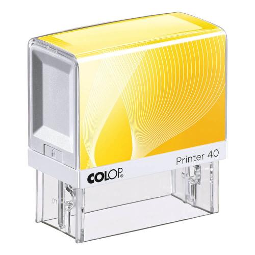 COLOP Printer 40 Praxisstempel weiß-gelb (6-zeilig)