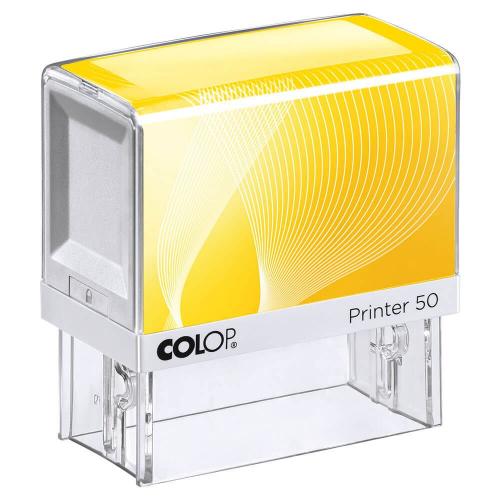 COLOP Printer 50 Praxisstempel weiß-gelb (7-zeilig)