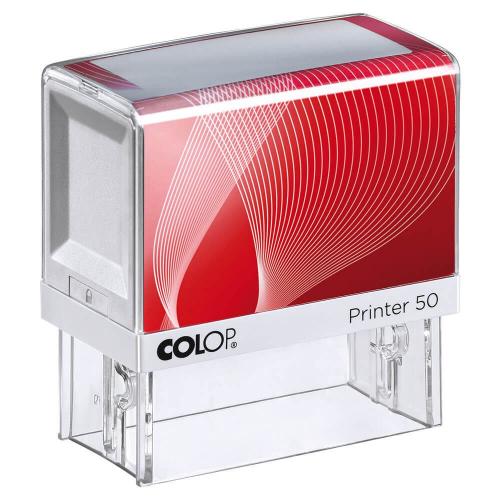 COLOP Printer 50 Praxisstempel weiß-rot (7-zeilig)