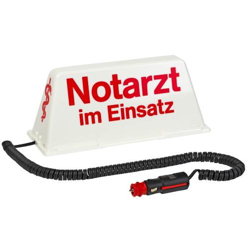 Dachschild Notarzt im Einsatz weiss rot beleuchtet