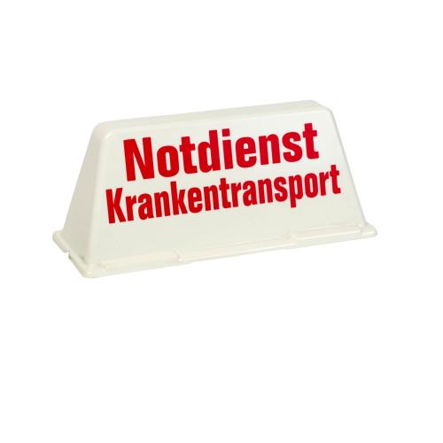 Dachschild "Notdienst Krankentransport"