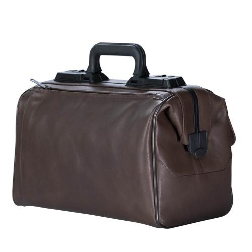 DÜRASOL | Arzttasche RUSTICANA Cross 2 Vortaschen Feinrindleder dunkelbraun (8041)