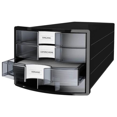 HAN | Schubladenbox IMPULS NEW DESIGN (schwarz-transluzent klar)