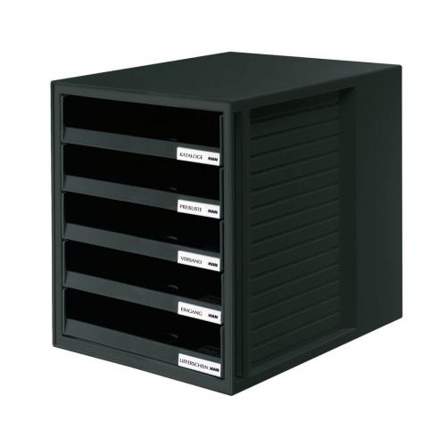 HAN Schubladenbox Schrank Set (schwarz / schwarz)