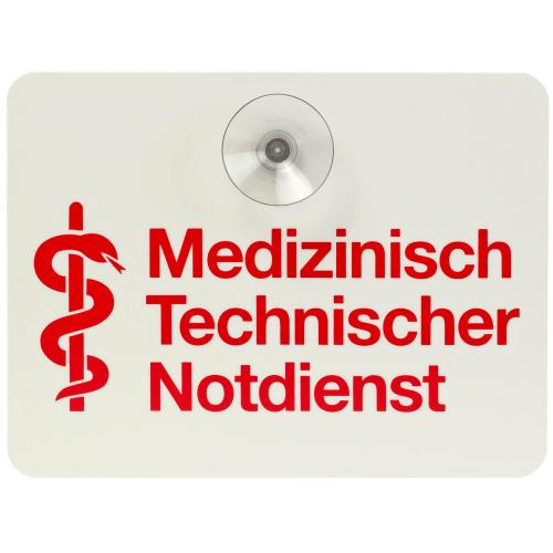 Innenschild mit 1 Saugnapf MEDIZNISCH-TECHNISCHER NOTDIENST