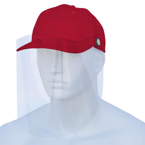 Basecap mit Gesichtsvisier (rot)