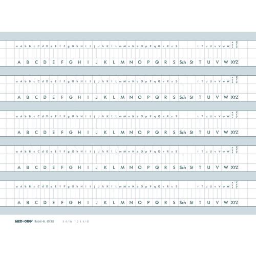 MED+ORG | Alphabetleisten-Aufkleber A5
