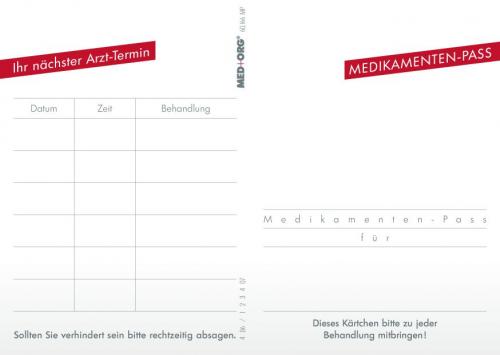 Medikamentenpaß & Terminkarte