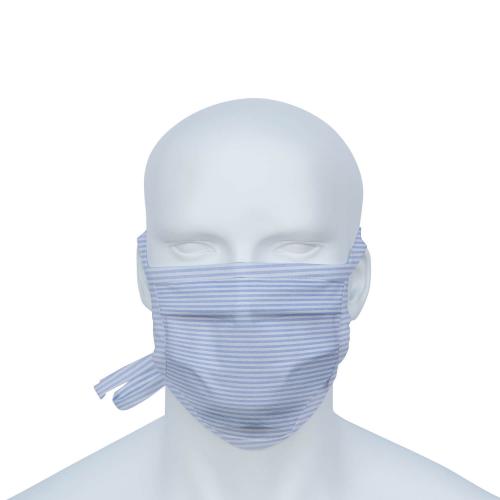 Mund-Nasen-Maske (MNS) hellblau-weiss