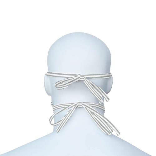 Mund-Nasen-Maske (MNS) hellgrau-weiss