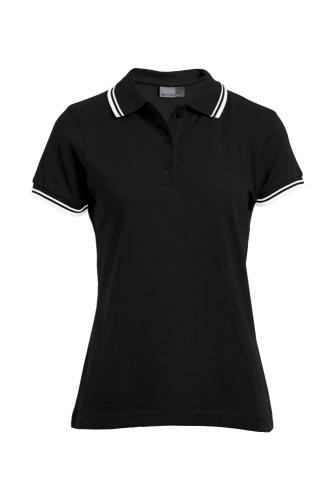 PROMODORO Polo Contrast Stripes (black / white)