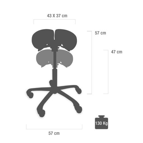 TEQLER | Sattelhocker mit Rückenlehne weiß (T135365)