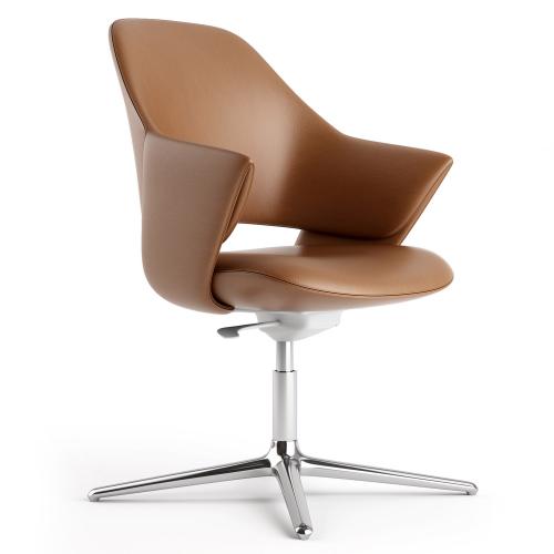 TEQLER Besucherstuhl HALDEN (cognac-braun)