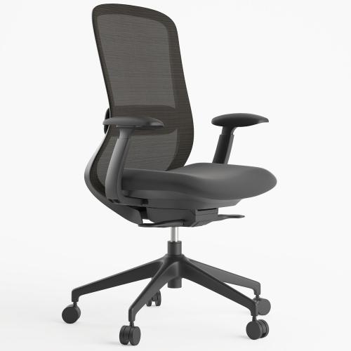 TEQLER Bürodrehstuhl LEKNES (schwarz / dunkelgrau)