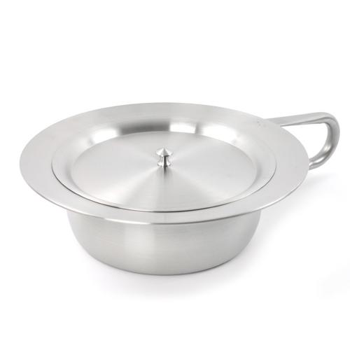 TEQLER | Steckbecken mit Deckel, Edelstahl-Bettpfanne (T134807)
