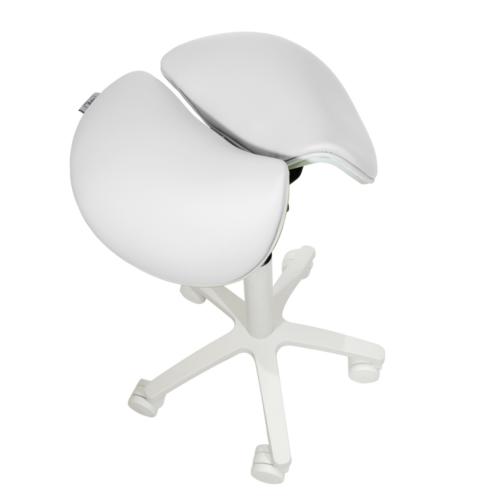 Preview: TEQLER | Sattelhocker geteilte Sitzfläche weiß (T145214)