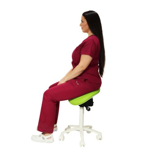 TEQLER | Sattelhocker geteilte Sitzfläche weiß (T145214)