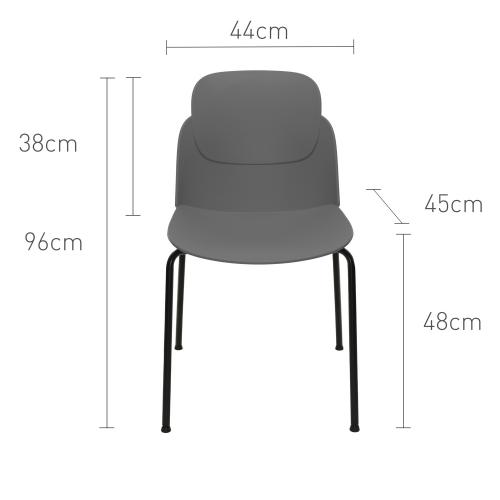 TEQLER | Designer-Wartezimmerstuhl grau (T145814)