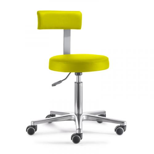 TEQLER Drehhocker Rückenlehne 48cm - 65cm (gelb)