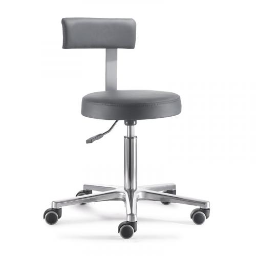 TEQLER Drehhocker Rückenlehne 48cm - 65cm (grau)
