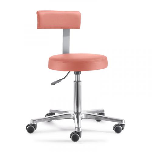 TEQLER Drehhocker Rückenlehne 48cm - 65cm (lachs)