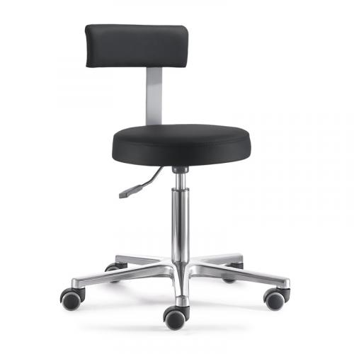 TEQLER | Drehhocker mit Rückenlehne schwarz (T129840)