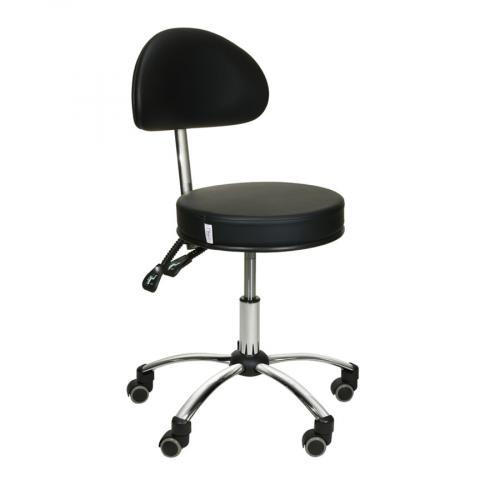 TEQLER | Rollhocker mit Rückenlehne schwarz (T145216)