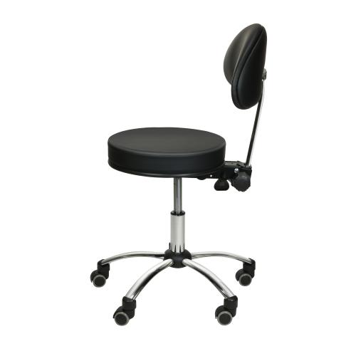 TEQLER | Rollhocker mit Rückenlehne schwarz (T145216)