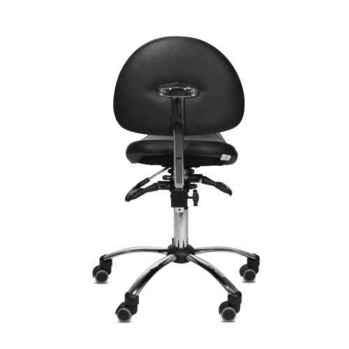 TEQLER | Sattelstuhl mit Rückenlehne schwarz (T145220)