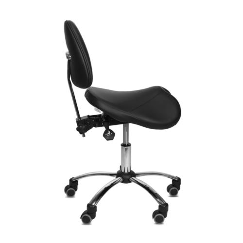 TEQLER | Sattelstuhl mit Rückenlehne schwarz (T145220)