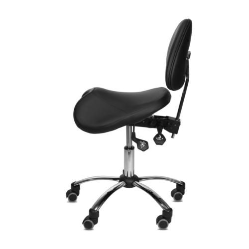 TEQLER | Sattelstuhl mit Rückenlehne schwarz (T145220)