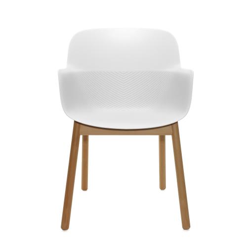 TEQLER | Besucherstuhl mit Armlehne weiß (T145816)