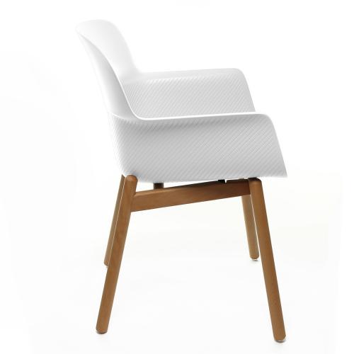 TEQLER | Besucherstuhl mit Armlehne weiß (T145816)