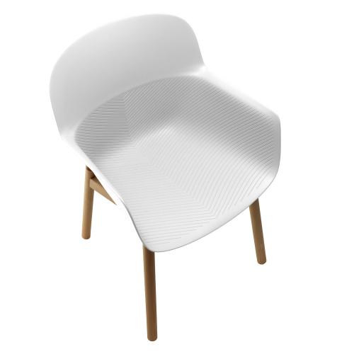 TEQLER | Besucherstuhl mit Armlehne weiß (T145816)