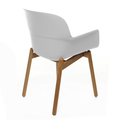 TEQLER | Besucherstuhl mit Armlehne weiß (T145816)