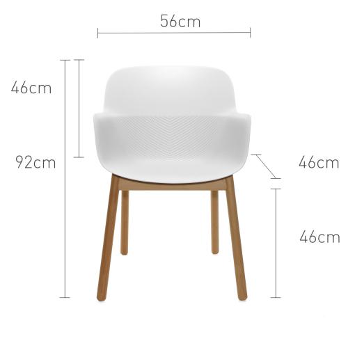 TEQLER | Besucherstuhl mit Armlehne weiß (T145816)