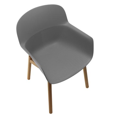 TEQLER | Besucherstuhl mit Armlehne grau (T145817)