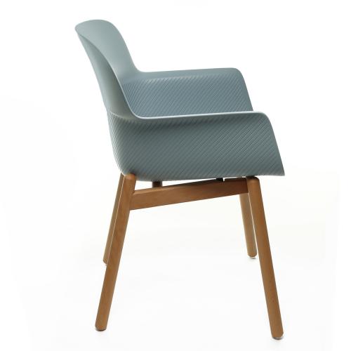 TEQLER | Besucherstuhl mit Armlehne eisblau (T145818)